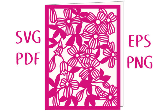 Discover the Charm of Clematis Floral Greetings Card: A Perfect Papercut SVG Template for Any Occasion