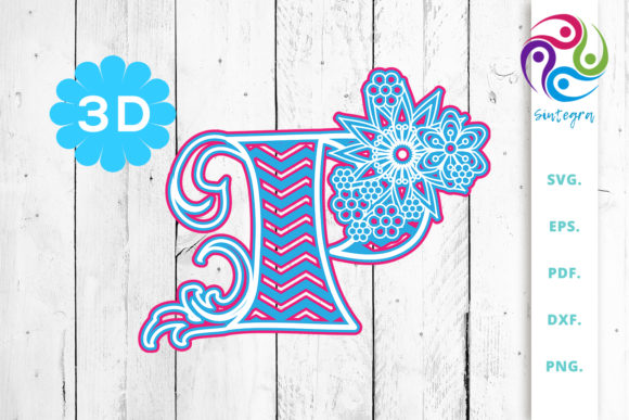 Explore the Versatility of 3D Multilayer Floral Chevron Letter P for Creative Projects