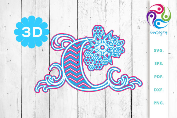Exploring the Versatility of 3D Multilayer Floral Chevron Letter C