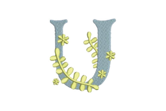 Floral Alphabet U: A Summery Monogram Design