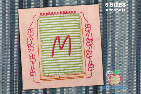Notebook Floral Design Applique for Kids: A Creative and Practical Embroidery Project