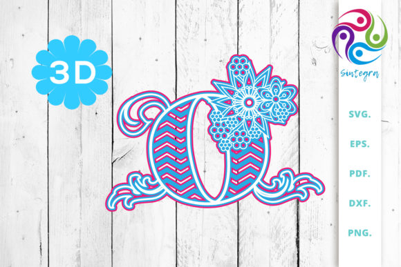 Strategic Use of 3D Multilayer Floral Chevron Letter O for Creative and Professional Projects