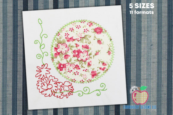 Strategic Use of Floral Design with Cicle Applique in Embroidery Projects
