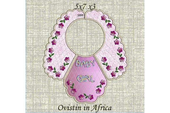 Sweet Pink Floral Baby Bib for Small Hoops: A Charming Addition to Your Embroidery Projects
